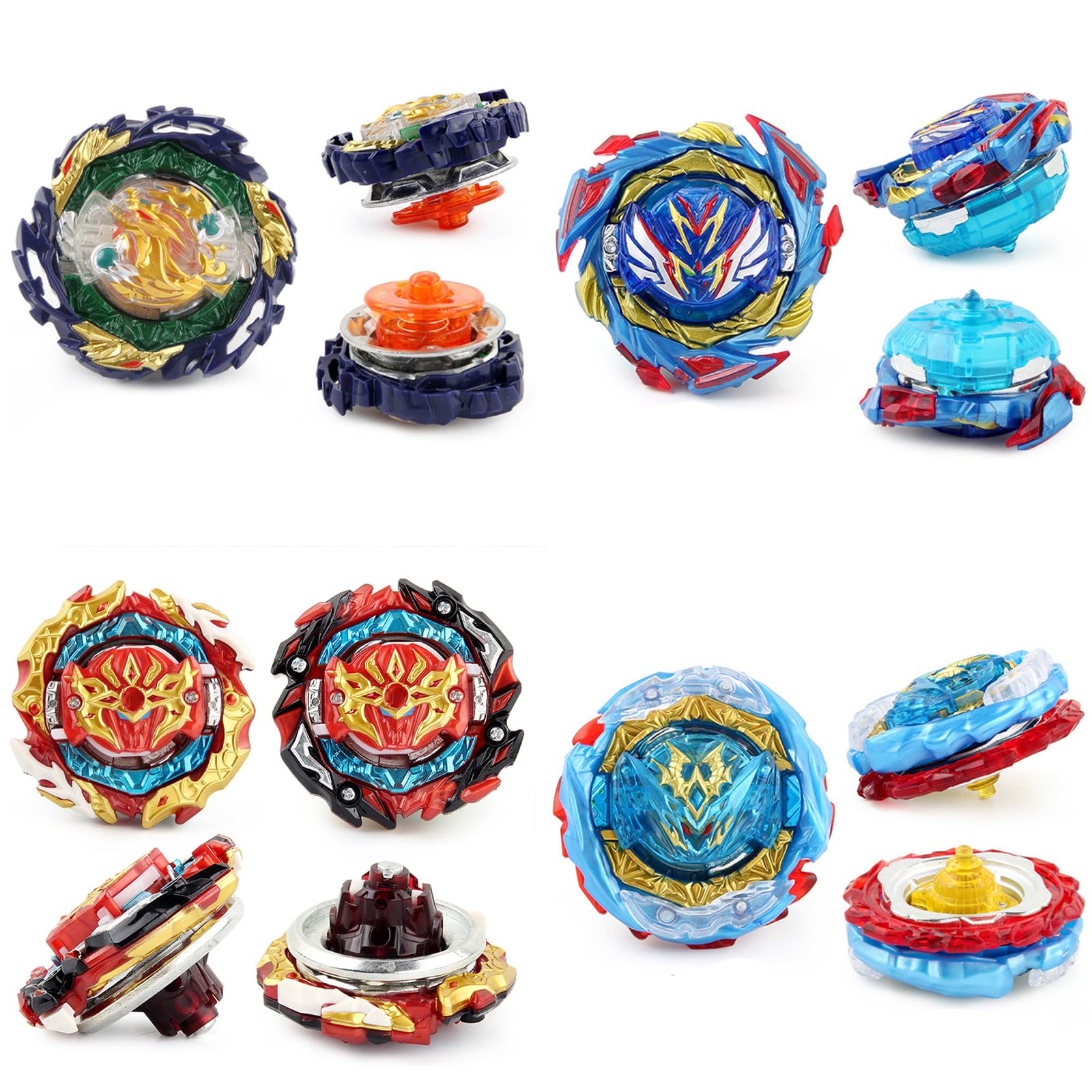 Toupies Avec Lanceurs Jouet 4pcs Toupie Burst Set, Avec Launcher Combat Spinning Top Toupie Jou Classiques Pour La Fete Des Enfants Noel Halloween Ann Amz Set Toupies Beyblade