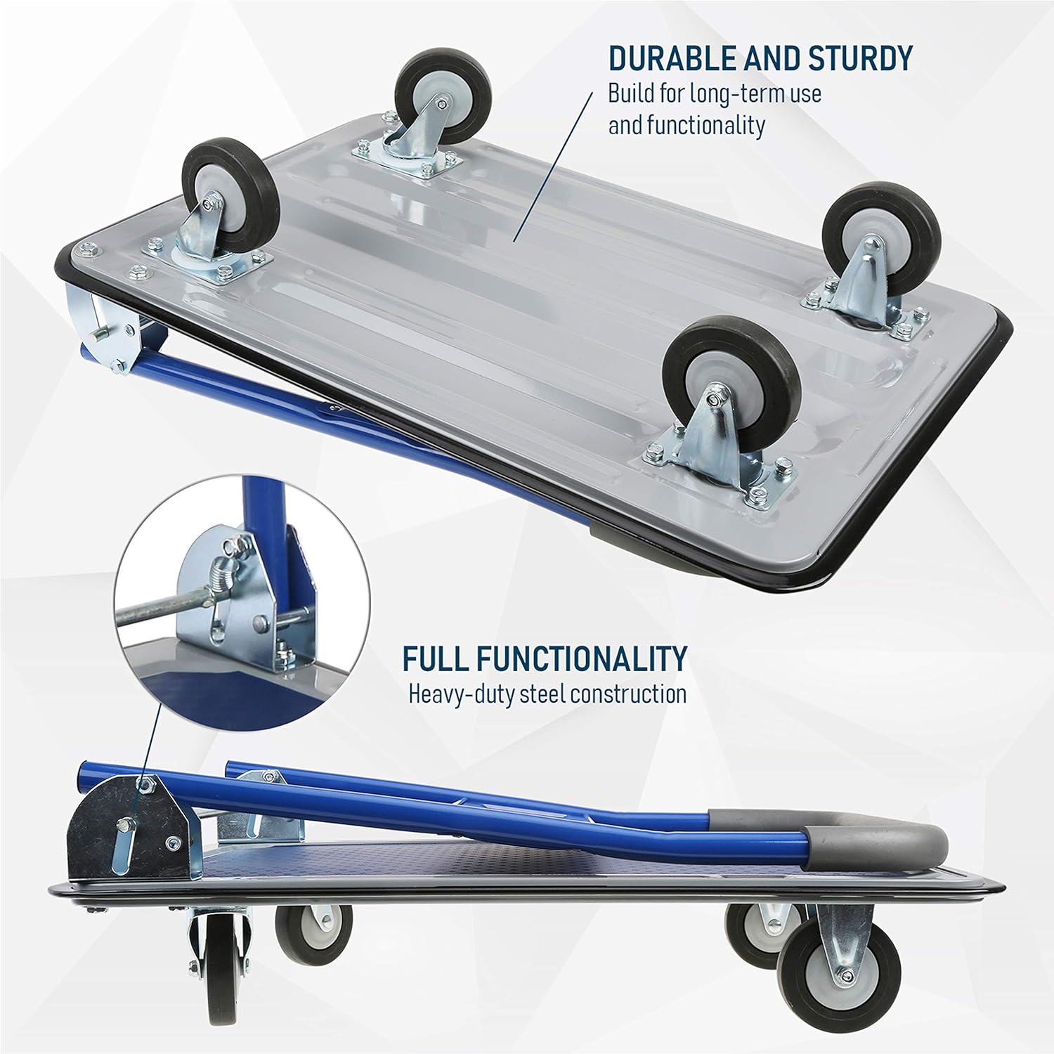 Olympia Tools - 350LB Capacity Platform Hand Truck (Charcoal/Blue) : Everything Else