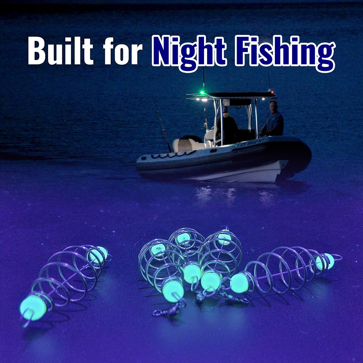 30PCS Fishing Bait Cage Luminous Chum Basket Rig with Spring Feeder Bait Holder Rig for Carp, Mullet, Dough, Chicken Liver, Pack Bait – Glow in Dark Freshwater Fishing Tackle Accessories