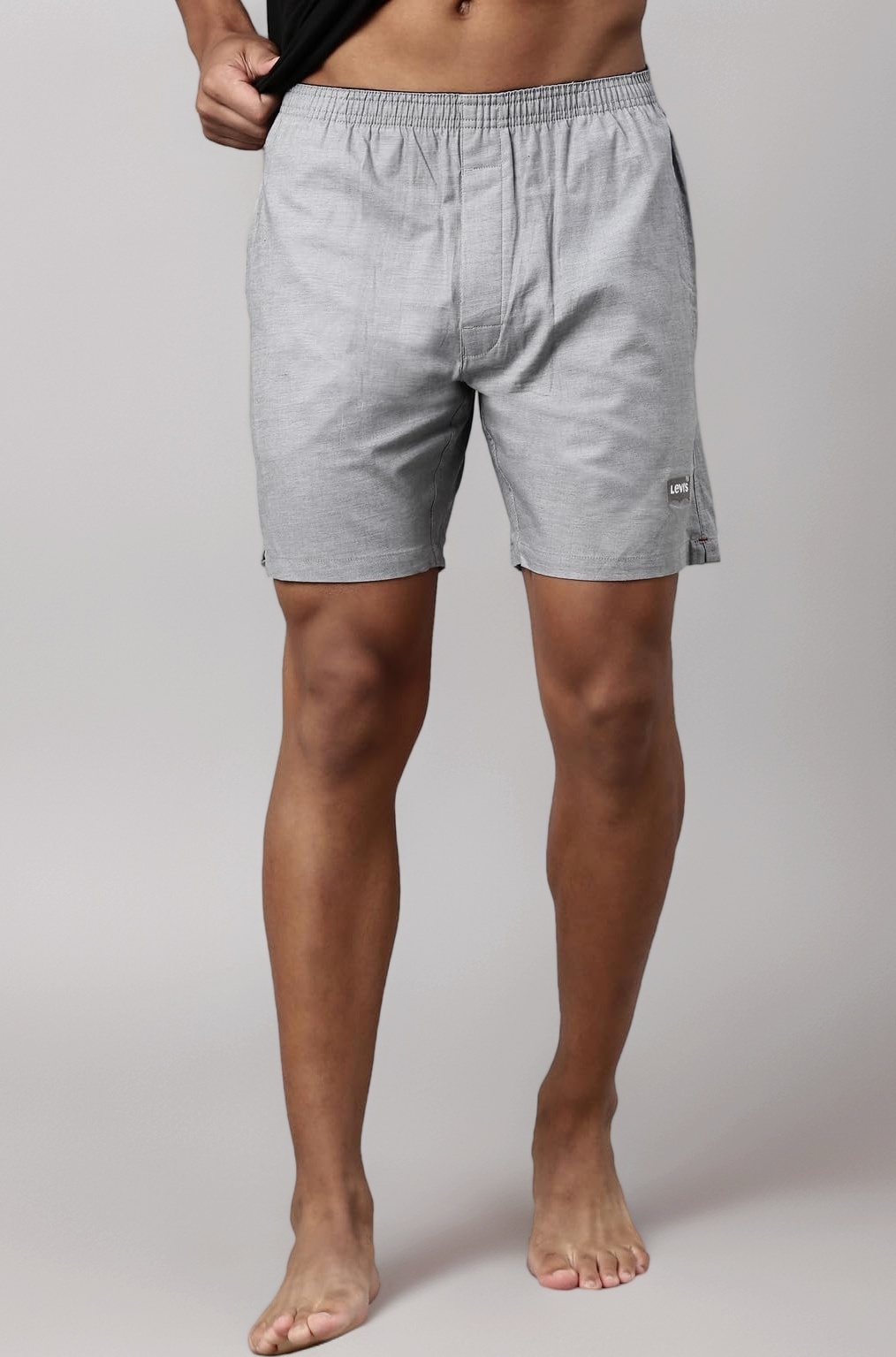 028 Men's Premium Soft Cotton Woven Solid Boxer Shorts - Mid Rise, Inner Elastic Waistband with Side Pocket (Pack of 1)