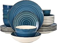 Vista 9 de Elama Gia - Juego de vajilla de cerámica (24 piezas), color crema