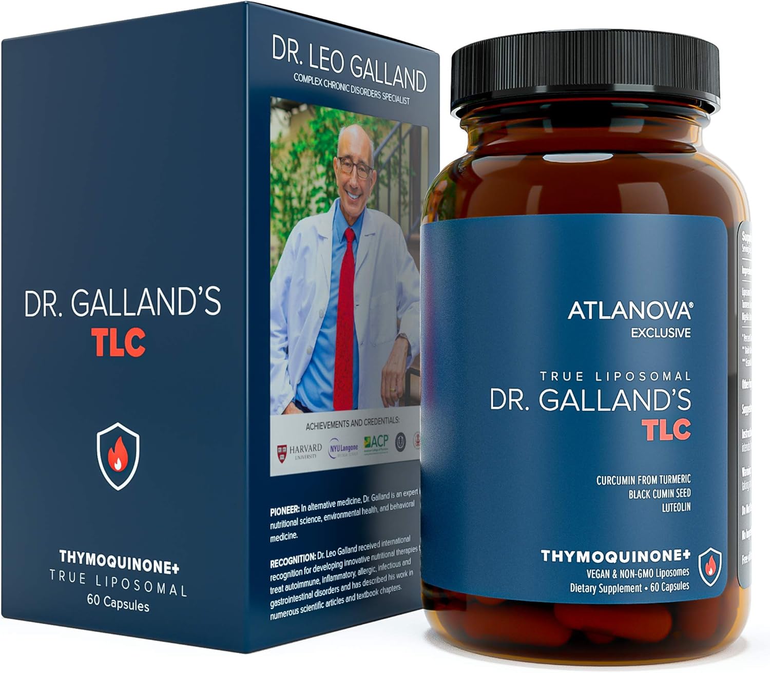 ATLANOVA Dr. Galland’s TLC - True Liposomal Supplement, Turmeric Curcumin Supplement - Luteolin, Black Cumin Seed & 5% Thymoquinone, High Absorption Formula, Vegan - 30 Servings - 60 Capsules