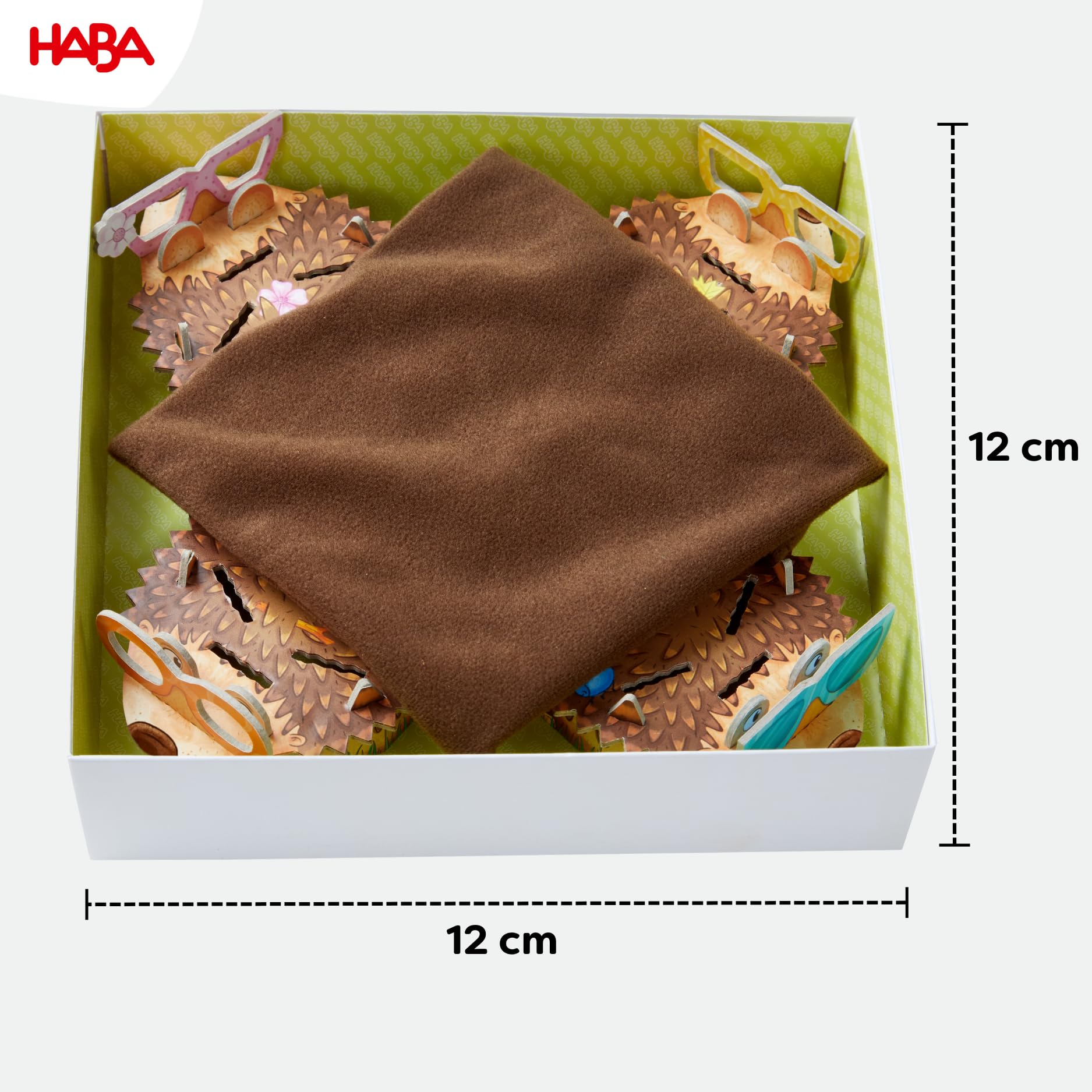 HABA Riccio – Gioco di dadi e memo per bambini dai 3 anni in su, gioco per 2-4 giocatori, con ricci 3D e foglie a incastro, promuove abilità motorie e concentrazione, 1305587001