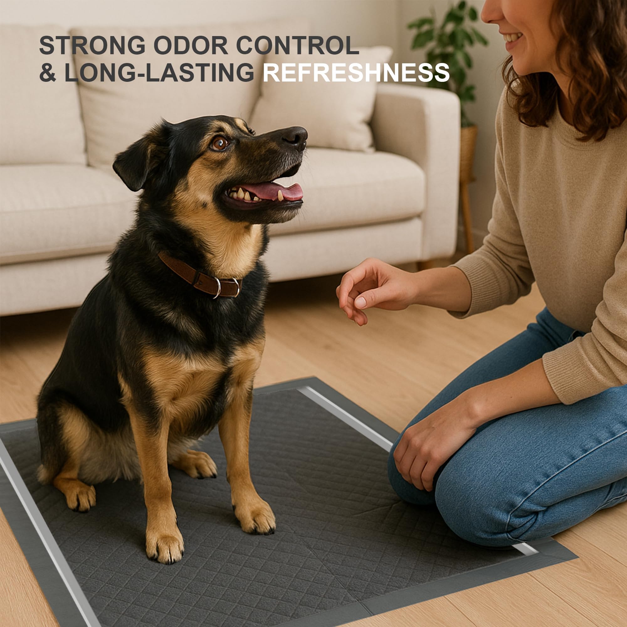 CLEAN SPACES Almohadillas de carbón para cachorros, extra grandes, desechables, para orinar, para perros, almohadillas de entrenamiento para orinar, almohadillas con carbón activado para eliminar el