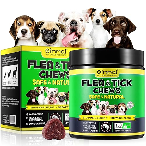 Prevención de pulgas y garrapatas para masticables para perros,suplemento natural para el control de pulgas y garrapatas de perros, píldoras orales fáciles de usar, protección contra plagas(375g,150p) - Sabor Pato Pekín 375g
