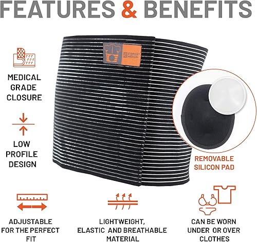 Miniatura 2 de Everyday Medical Cinturón de soporte para hernia umbilical de talla grande I Alivio del dolor y las molestias de hernias umbilicales, ombligo,