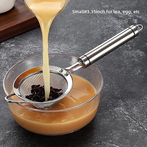 Miniatura 6 de Tamiz redondo de acero inoxidable para hornear pasteles, coladores de pan y coladores de alimentos