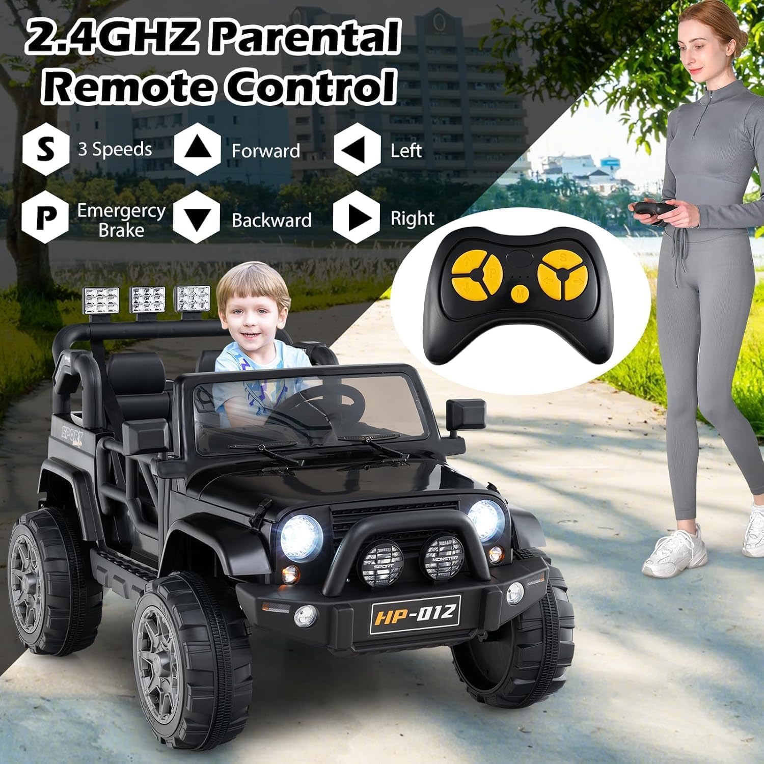 Kinder Elektroauto,Zwei Spieler Elektrofahrzeuge,24V 7ah, mit 2.4G Fernbedienung,Kinderauto Kinderfahrzeug,Elektrofahrzeuge für ab 3 Jahre,Maximale Tragfähigkeit: 50 kg