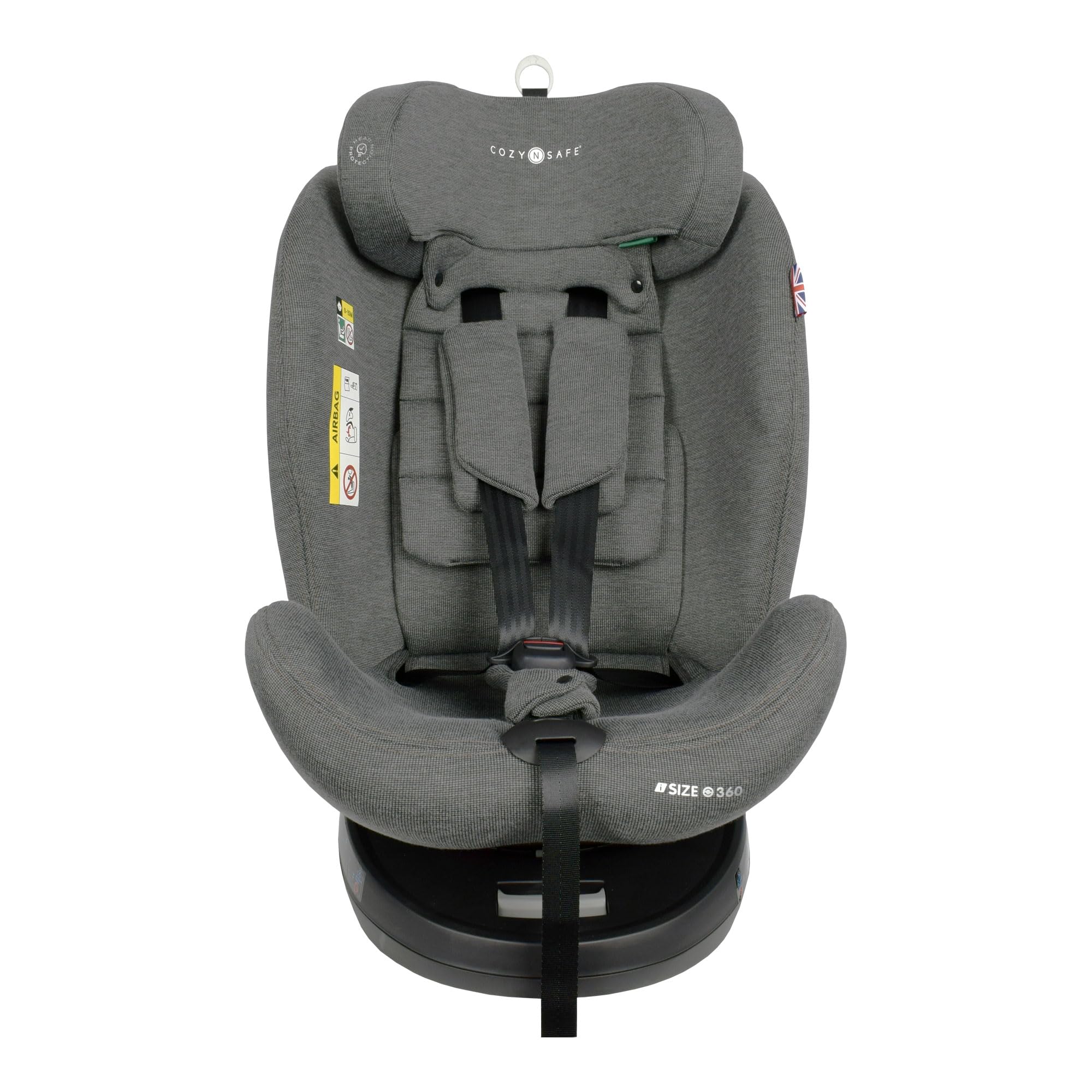 Cozy N Safe Apollo EST-06 i-Size 40-150 cm circa nascita fino a 12 anni, gruppo 0+/1/2/3 girevole a 360°, seggiolino auto ISOFIX (grigio)