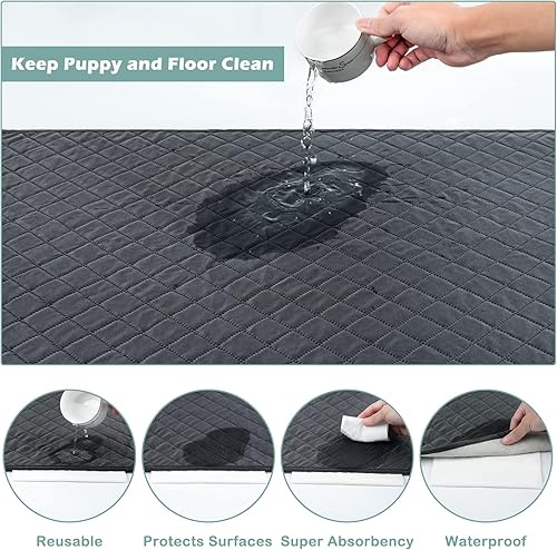 Miniatura 2 de JOEJOY Almohadillas lavables para orina para perros, almohadillas reutilizables de 36 x 31 pulgadas, alfombrillas antideslizantes para perros con