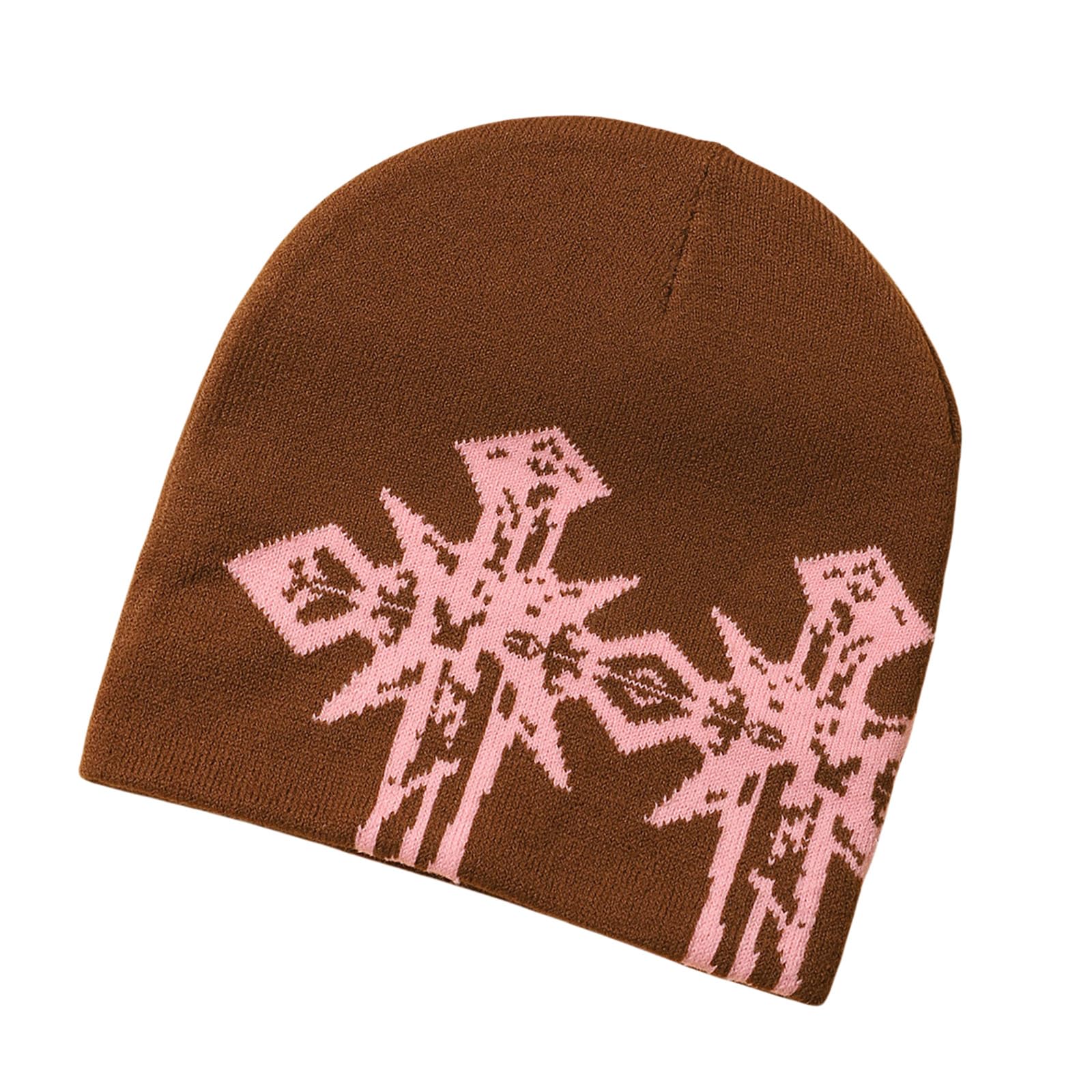 Gorro unisex de punto con cruces tejidas para actividades al aire libre y moda callejera