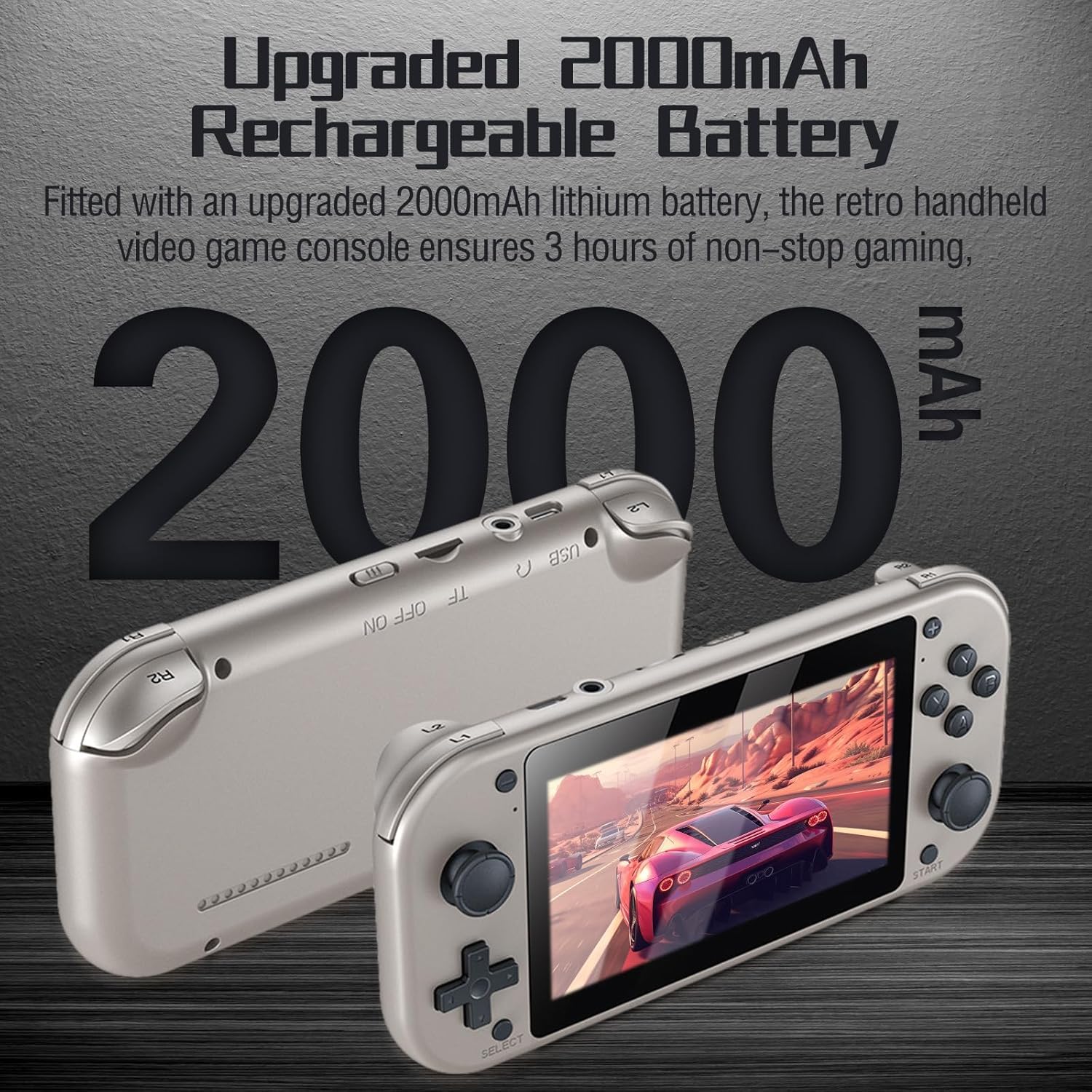 Console de jeu vidéo portable rétro – Écran IPS de 4,3 pouces, système Emuelec, 64 Go, plus de 20 000 jeux, système de jeu classique, rétro