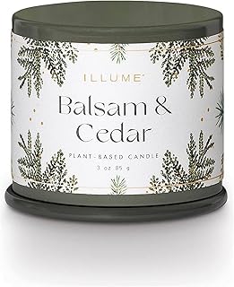 ILLUME Balsam & Cedar Beautifully Done Demi Vanity Tin Candle, 3 OZ