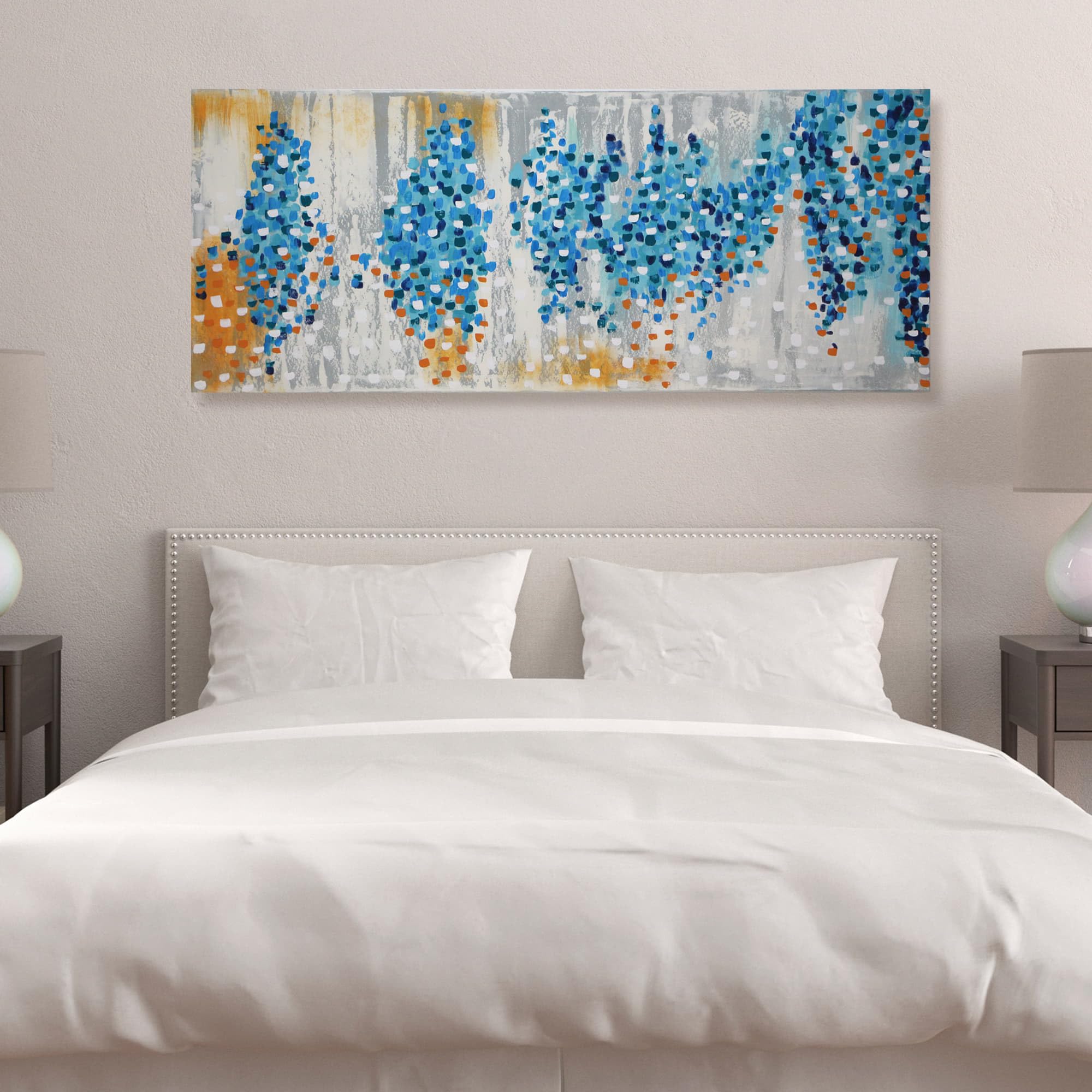 la fabrica del cuadro ®, Cuadro en Lienzo 100% Pintado a Mano, Pintura al Óleo con Relieve, Arte Moderno, Ideal para Salón, Dormitorio y Decoración de Paredes. (60x150, OR 120)