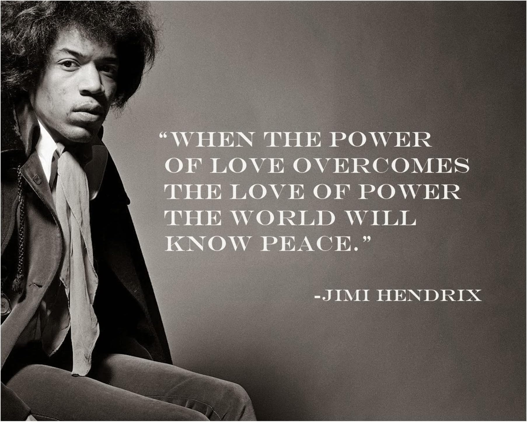 - Jimi Hendrix "Power of Love” - Motivational Wall Art Print, Ideal Inspirational Wall Art Is Perfect For Living Room Décor, Bedroom Décor, Makes A Great Love Quote Wedding Gift, Unframed – 10x8