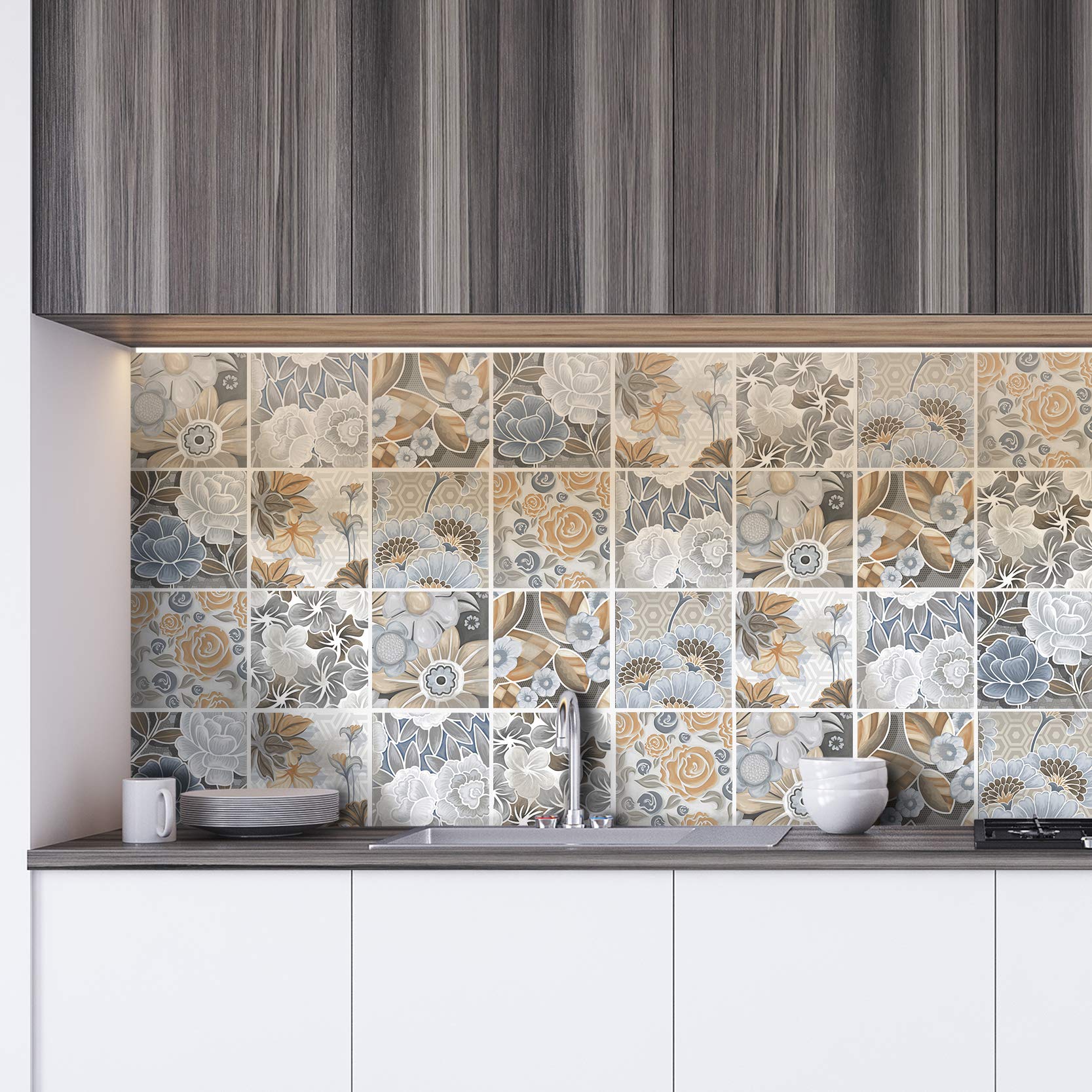 10 Adesivi Per Piastrelle In Vinile – 30.5x15.3 Cm, Autoadesivi E Rimovibili Per Cucina, Bagno E Soggiorno, Effetto 3D E Facili Da Pulire