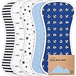 Organic Burp Cloths Baby Boy & Girl - 5-Pack Super Absorbent Cotton Burping Cloths for Babies, Soft & Plush Newborn Spit Up Rags, Infant Towels for Milk Spit Up, Unisex, Large 21 x 10 (Blush)