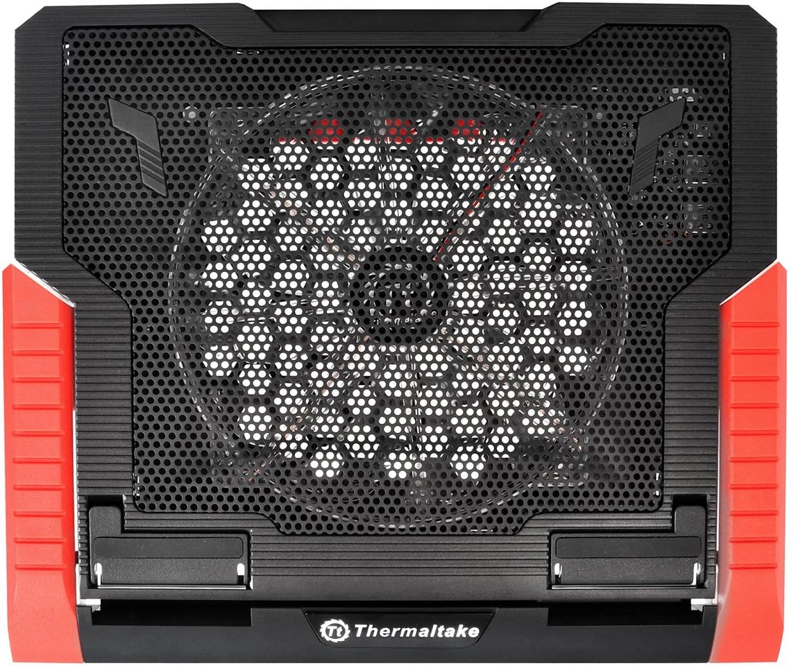 Thermaltake Massive 23 GT Steel Mesh Panel Single 200mm Red LED Fan Adjustable Speed Control 10"-17" Laptop Notebook Cooling Pad CLN0019