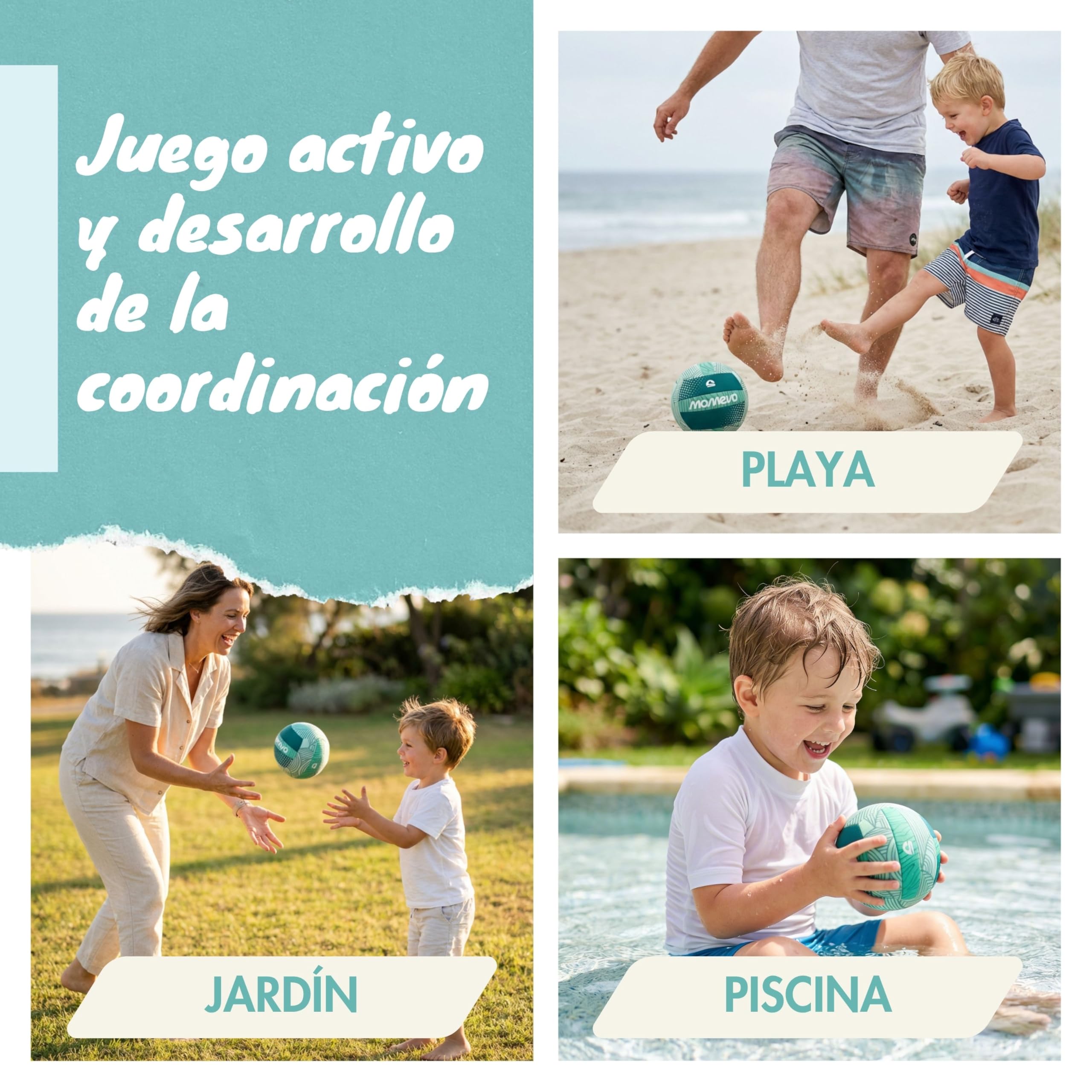 Beachbuddy - Pelota de Agua de Neopreno para niños, diseño de Pelota de fútbol Infantil a Partir de 1 año para Exteriores
