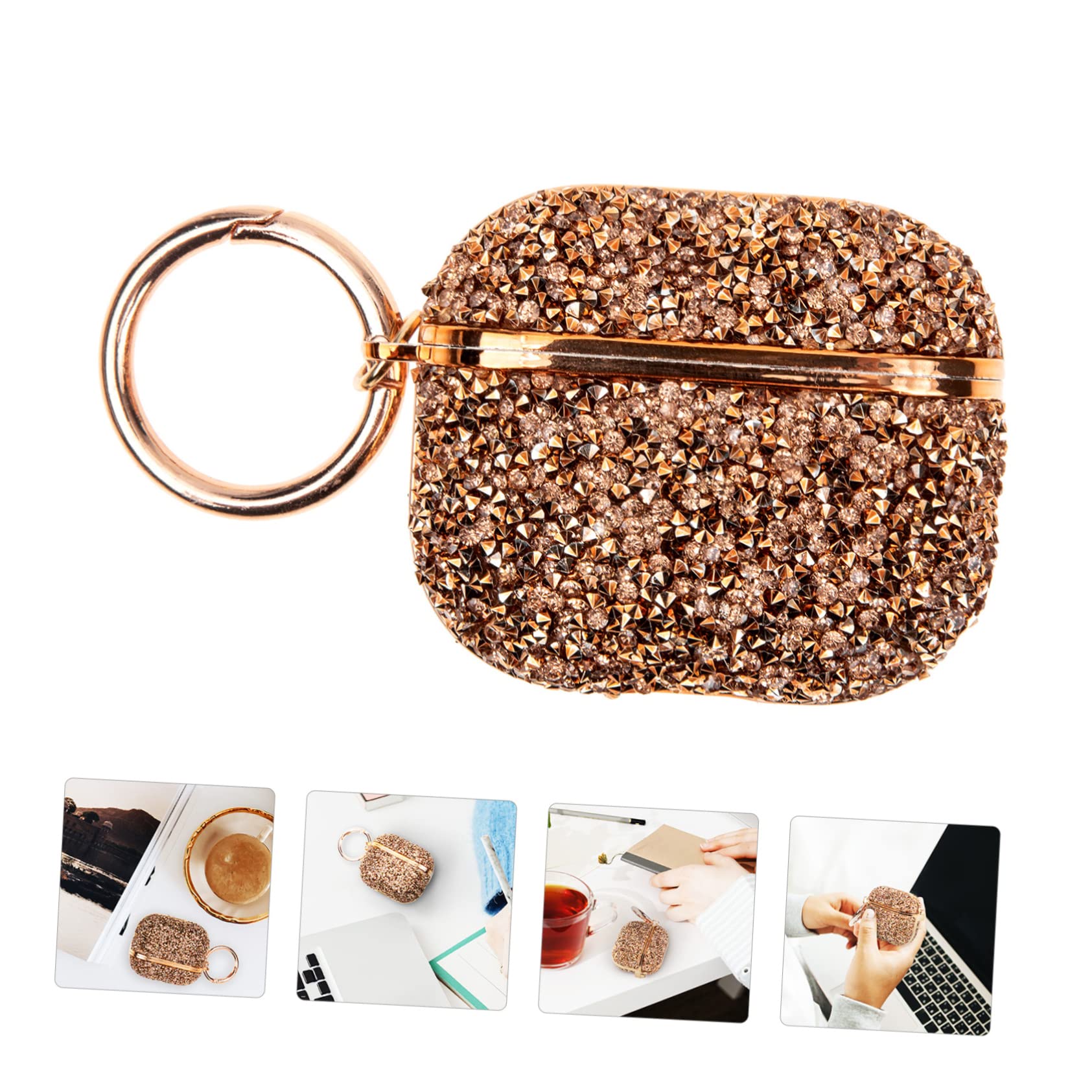HEMOTON 4piezas Funda De Auriculares De Moda Rhinestones Protector De TPU Compatible Accesorio Elegante y Resistente Diseño y Estuche Protector para Auriculares Inalámbricos