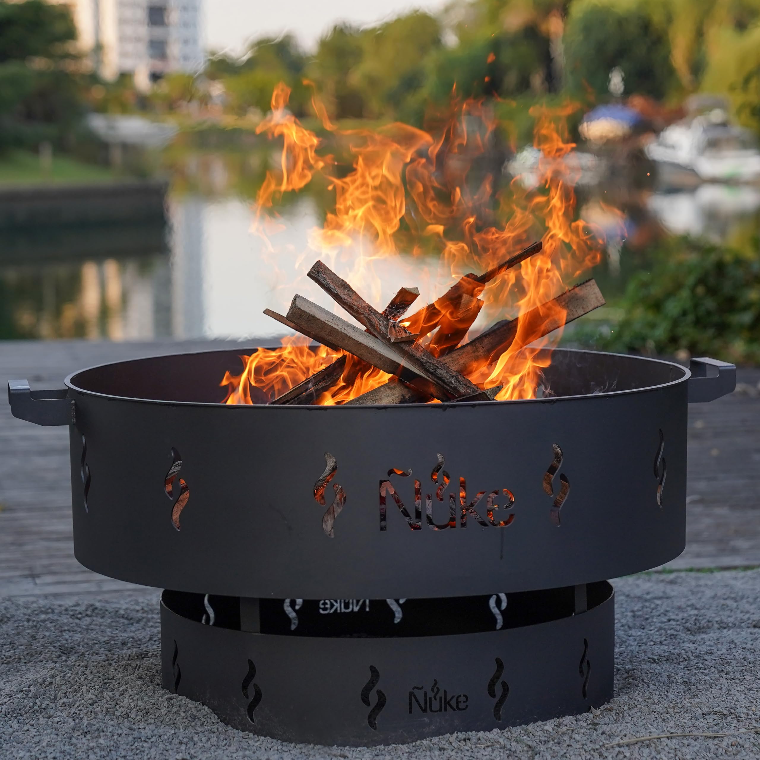Parrilla Fogonero de Carbon, Grill, Barbacoa 80 P con doble emparrillado Uso Exterior Redondo, Color negro Medidas: 84 cm diamentro 41 cm alto