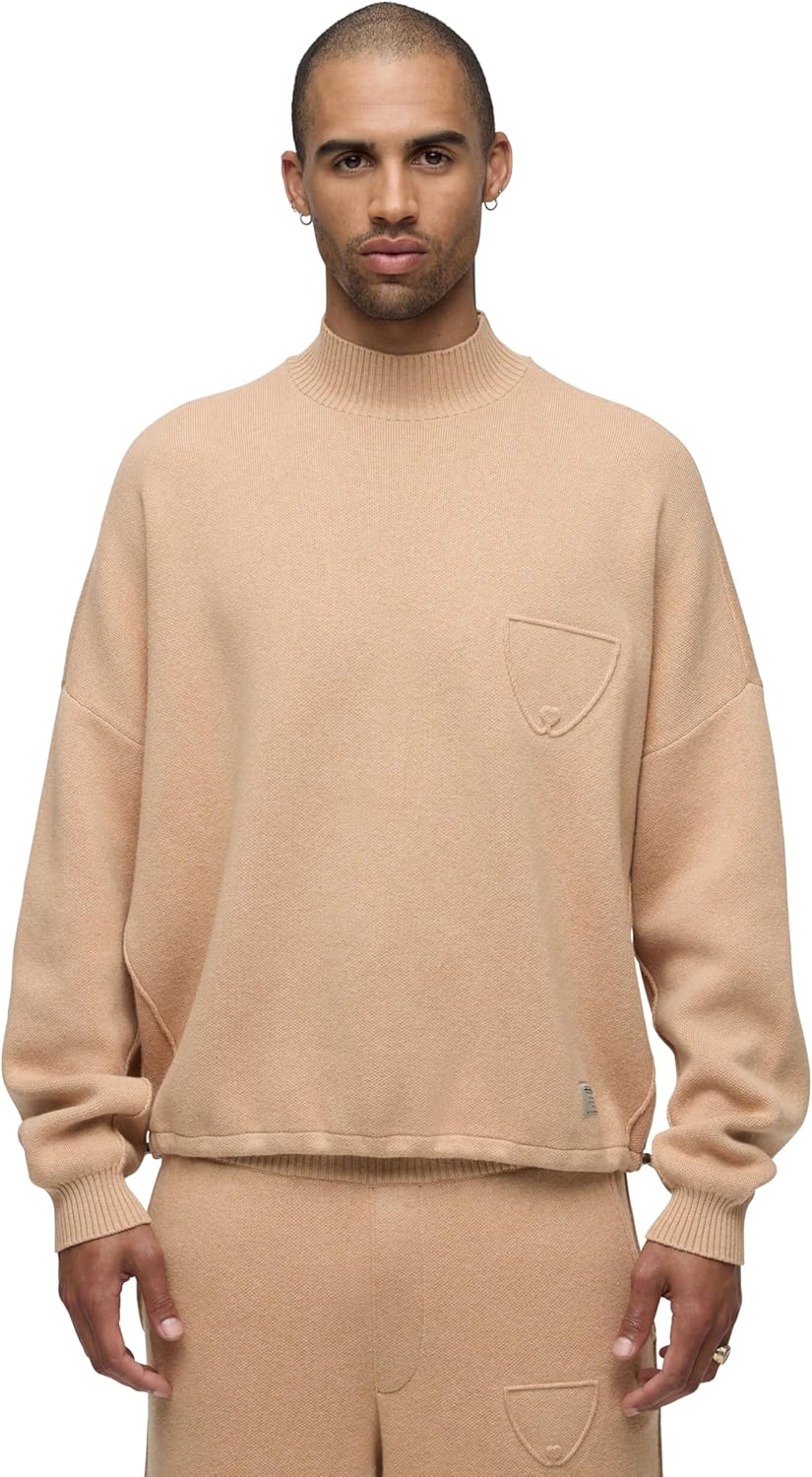 HUDSON Mens Jrue Mock Neck Sweater