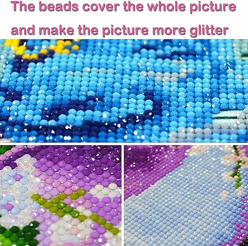 Miniatura 7 de RYMILIE - Kits de pintura de diamantes para adultos  Moon Beach DIY 5D Kits de arte de diamantes de perforación completa con diamantes Gema Arte y