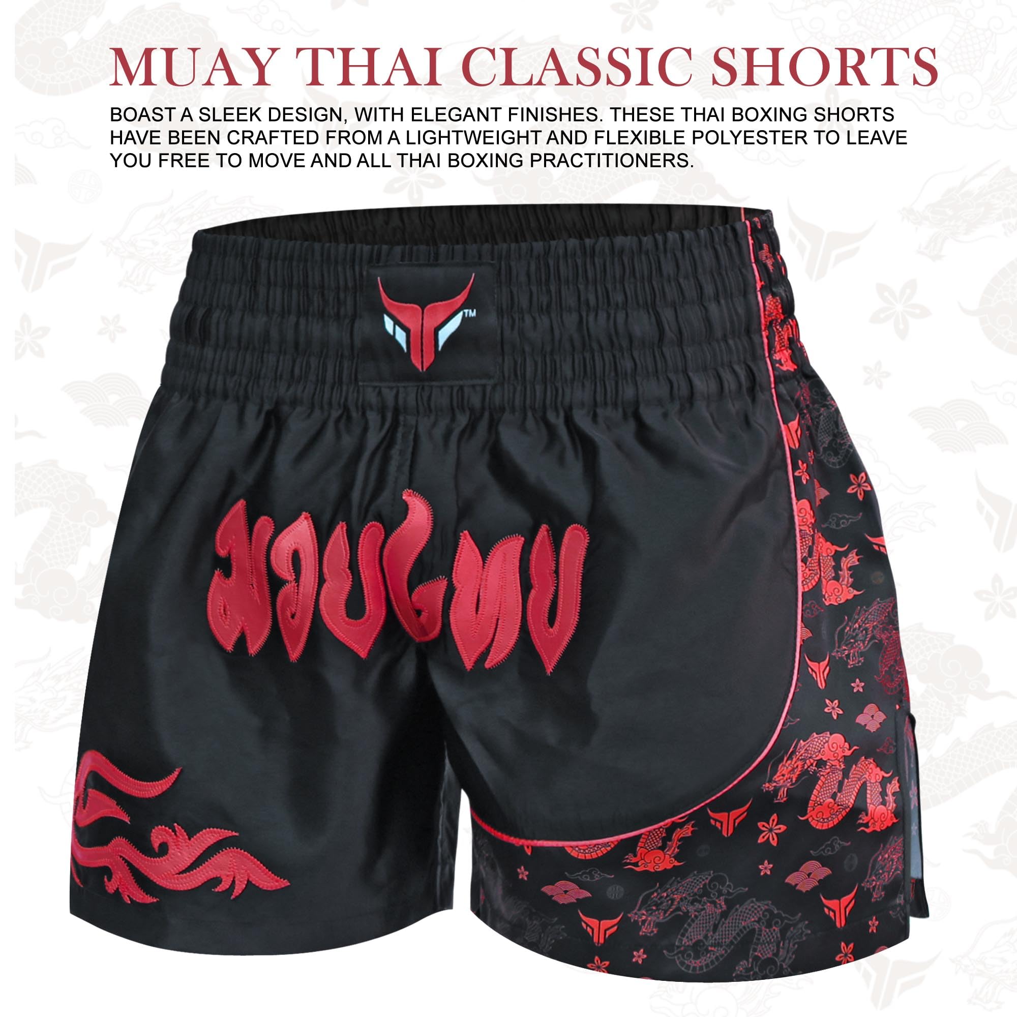 Mytra Fusion Shorts de Kickboxing para Hombre Slim Fit Short Length – Pantalones Cortos Muay Thai para MMA, Grappling, Artes Marciales y Combate en Jaula