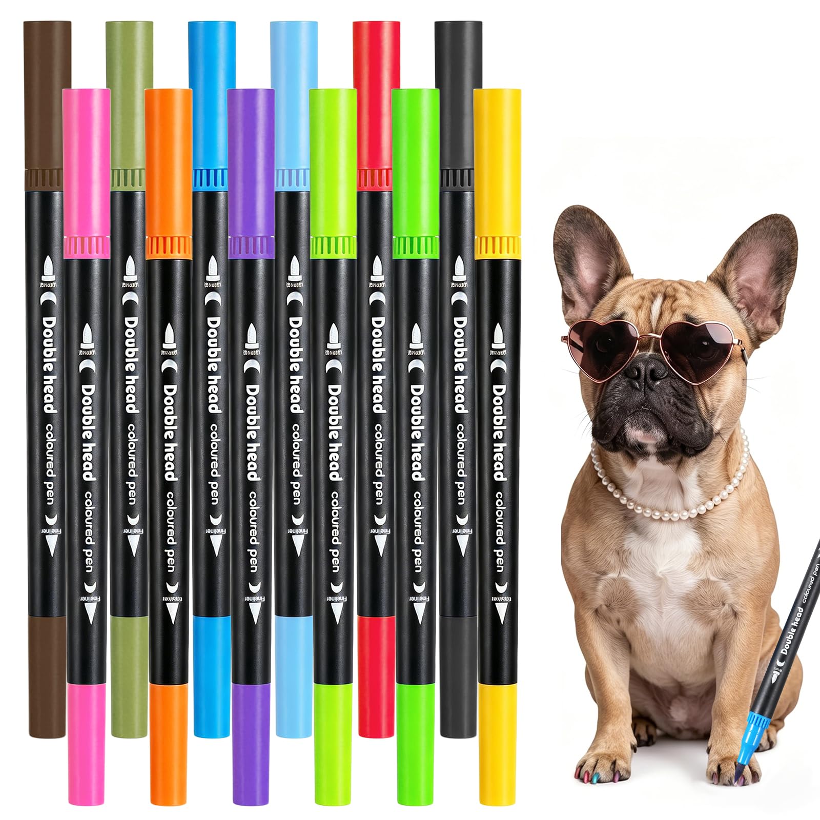 Hpmjz Dog Nail Polish Pens Quick Dry 12 Colors Pet Nail Polish Kit
