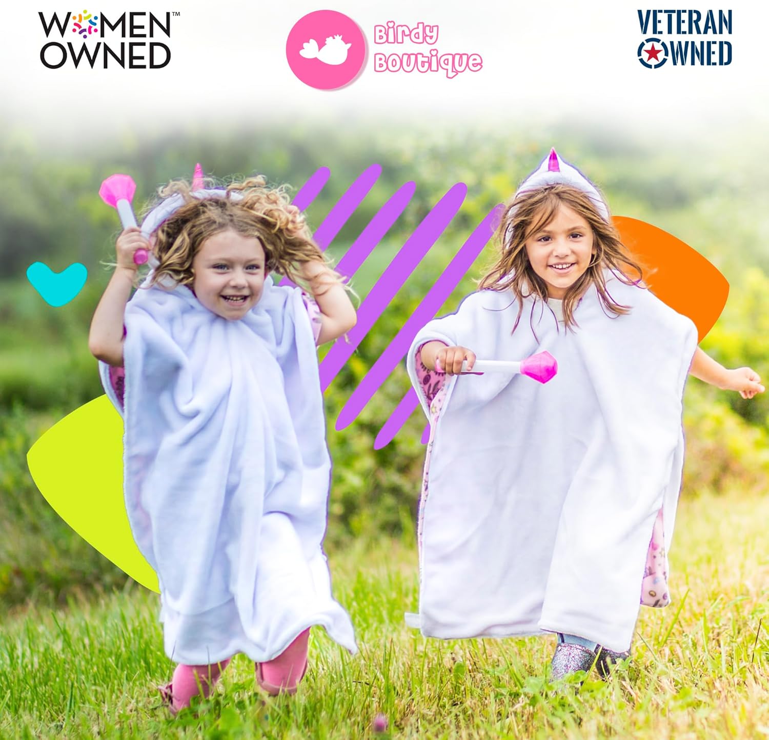 Birdy Boutique Car Seat Poncho for Kids – Reversible Warm Blanket with Hoodie – Safe to Use Over Seat Belts – Easy On, Easy Off, and Doesn’t Impact Seat Performance - Unicorn – One Size - Image 7