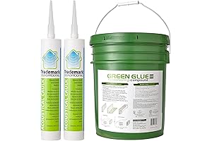 Green Glue Stops Noise — 5-Gallon Bucket with 2 Caulk Sealant Tubes