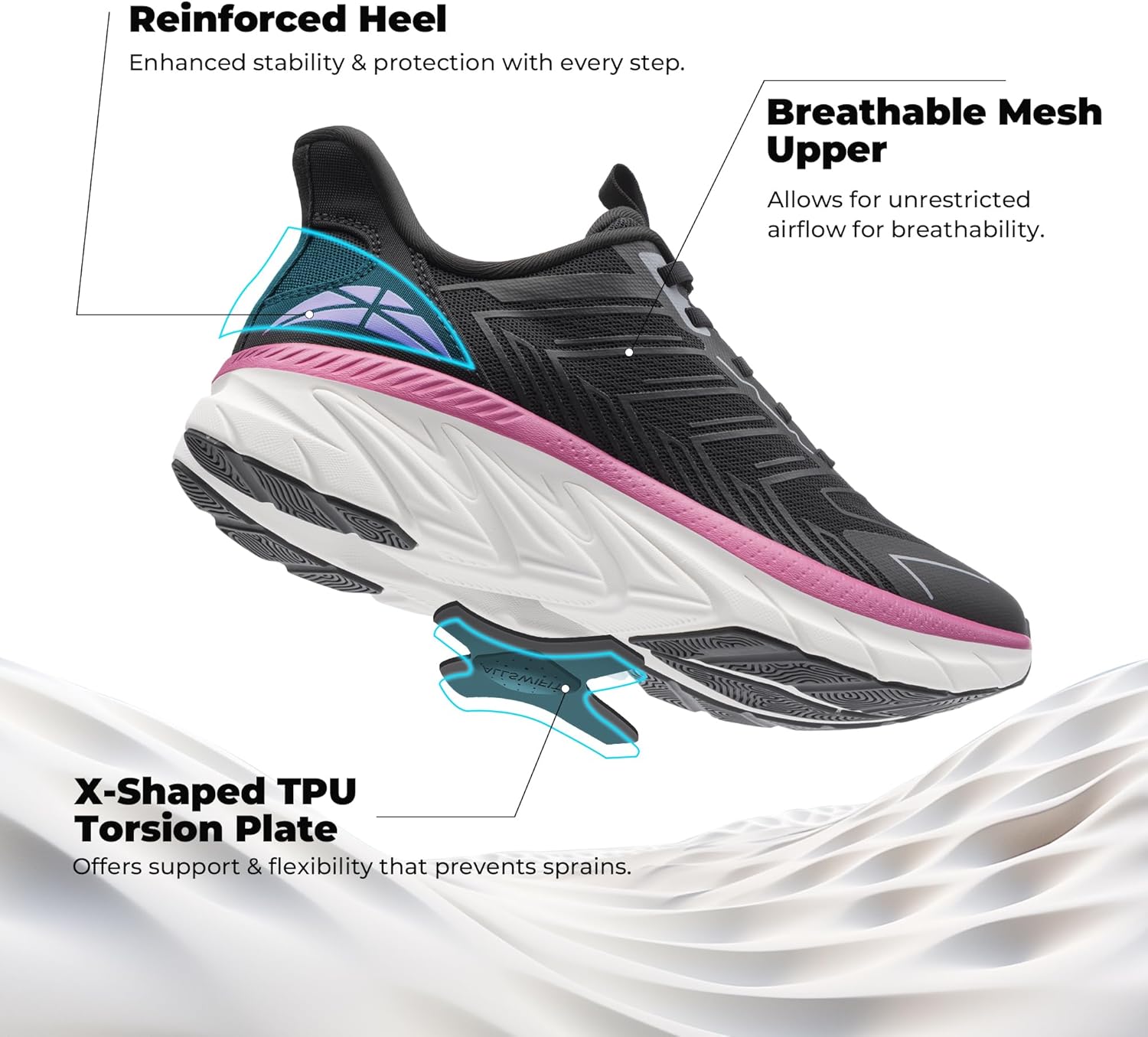 Women's Slip On Walking Shoes Running Comfortable Tennis Breathable Non Slip Athletic Gym Workout Cross Training Fashion Sneakers - Image 4