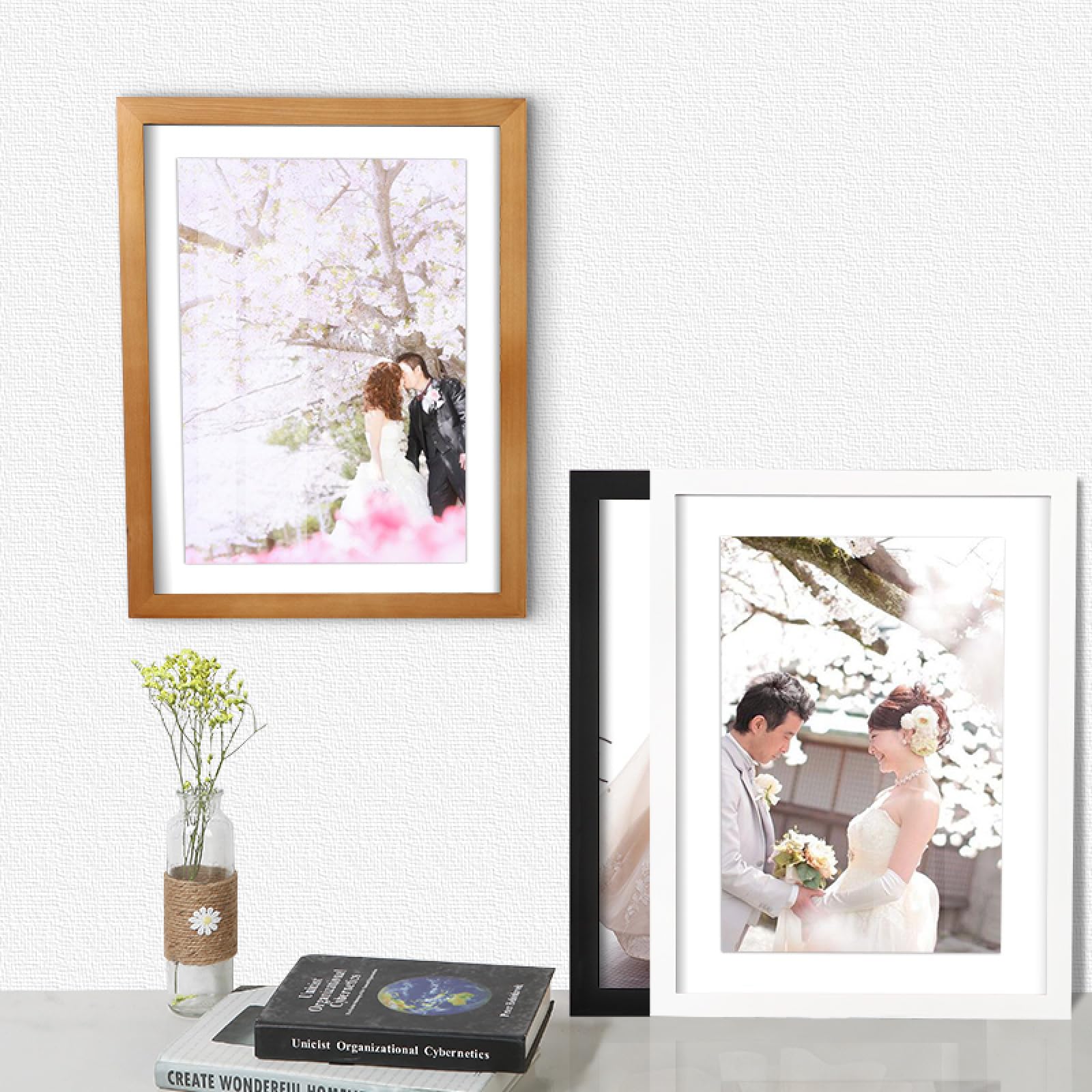 Family Bilderrahmen Massivholz A4 Desktop 21 × 29,7 cm Dunkelrot