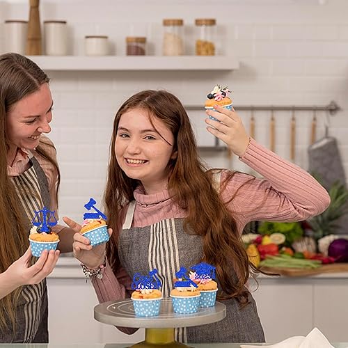 Miniatura 438 de Paquete de 24 adornos dorados para cupcakes de graduación 2025 con purpurina So Proud of You Done Diploma Graduation Cap Cupcake Picks Class of 2025