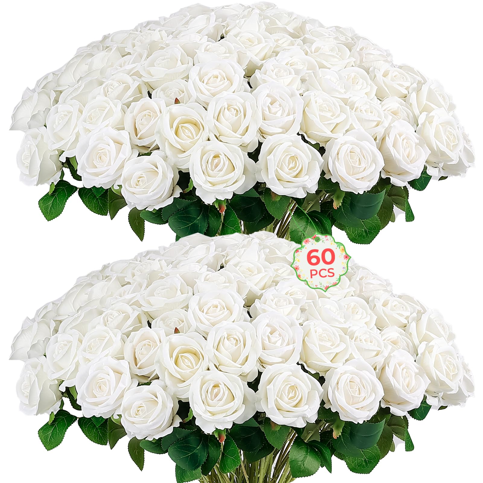 Auihiay 60PCS Artificial Roses Bulk
