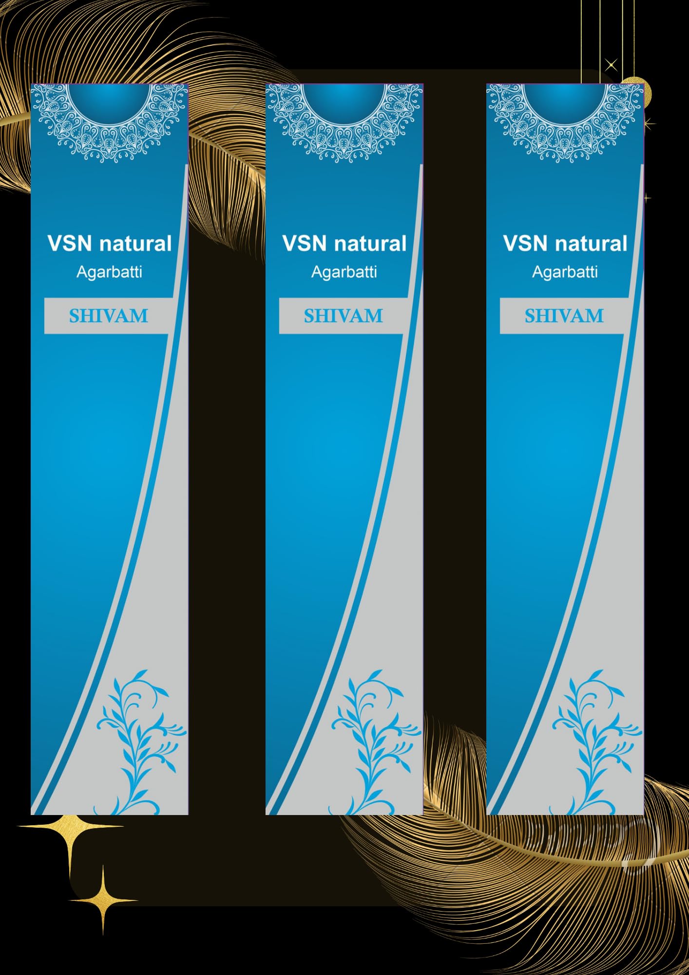 VSN Natural Shivam Incense Sticks || 50 Grams (Pack of 1) || Length : 9 inches || for Puja, Havan, Rituals, Special Occasions, Festival & Celebrations