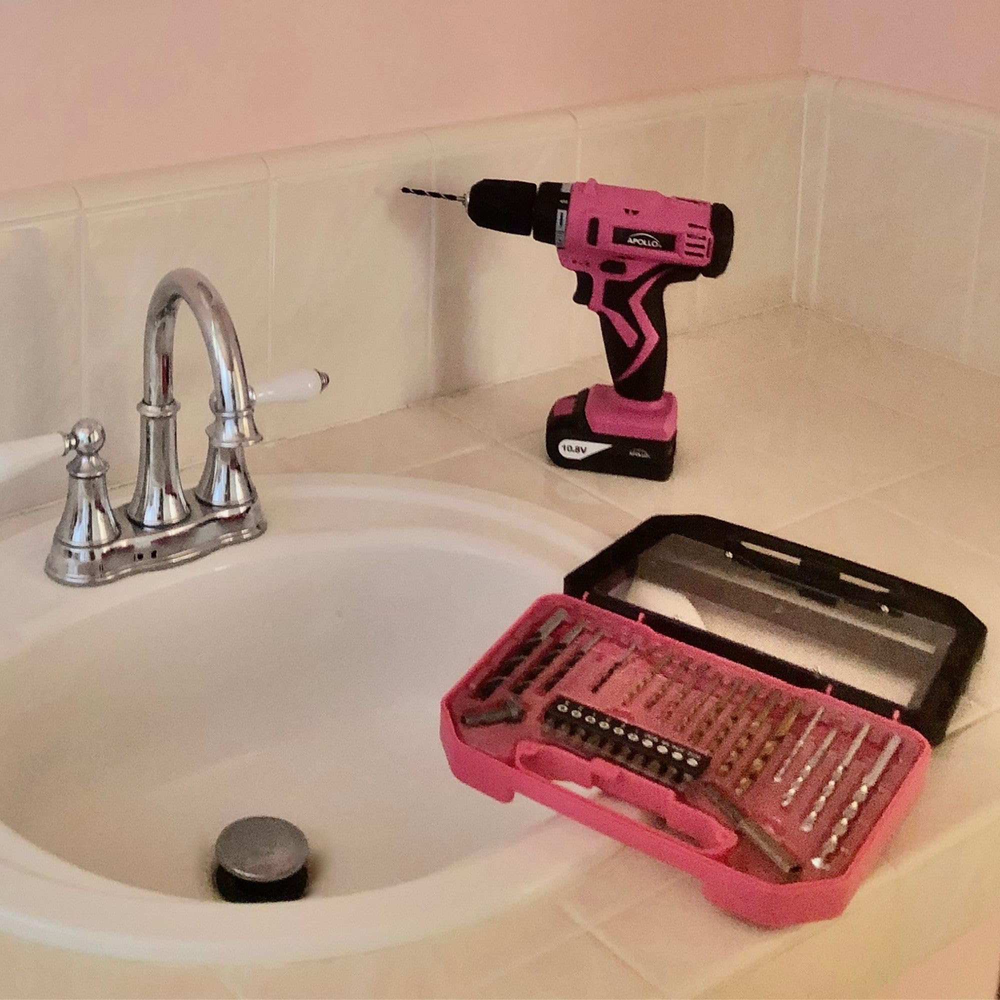 Apollo Tools Potente taladro inalámbrico de iones de litio de 10,8 V