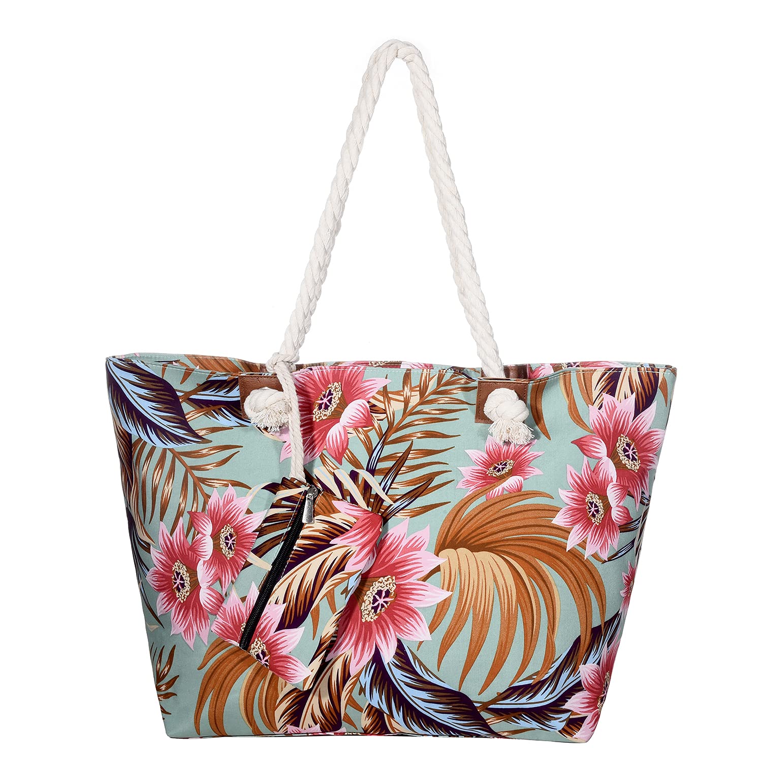 MASADA Badetasche XXL Familie Strandtasche Damen Beach bag groß mit Reißverschluss - Vintage Look