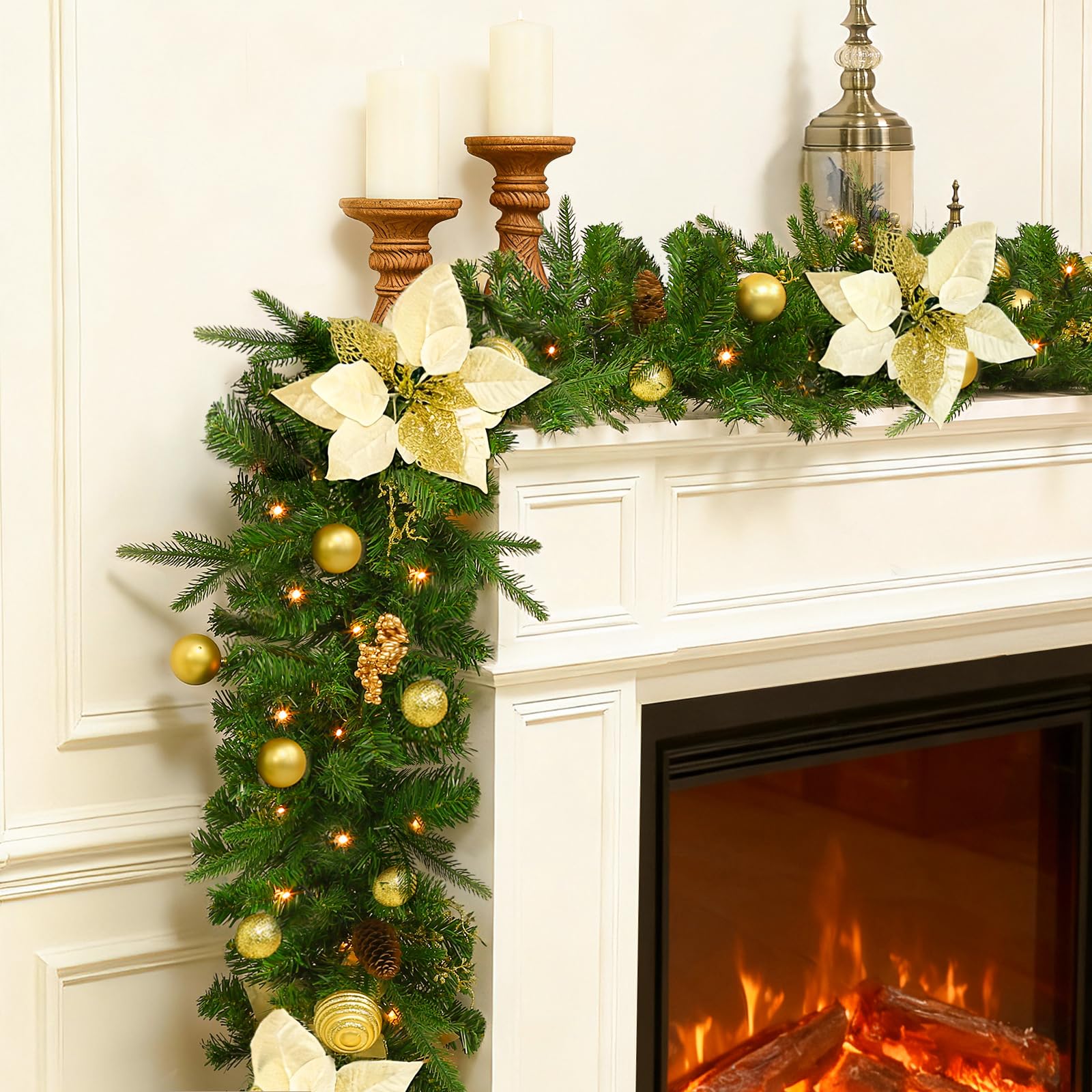 Amazon.com: Joyhalo 9ft Christmas Garland Decorations with Lights
