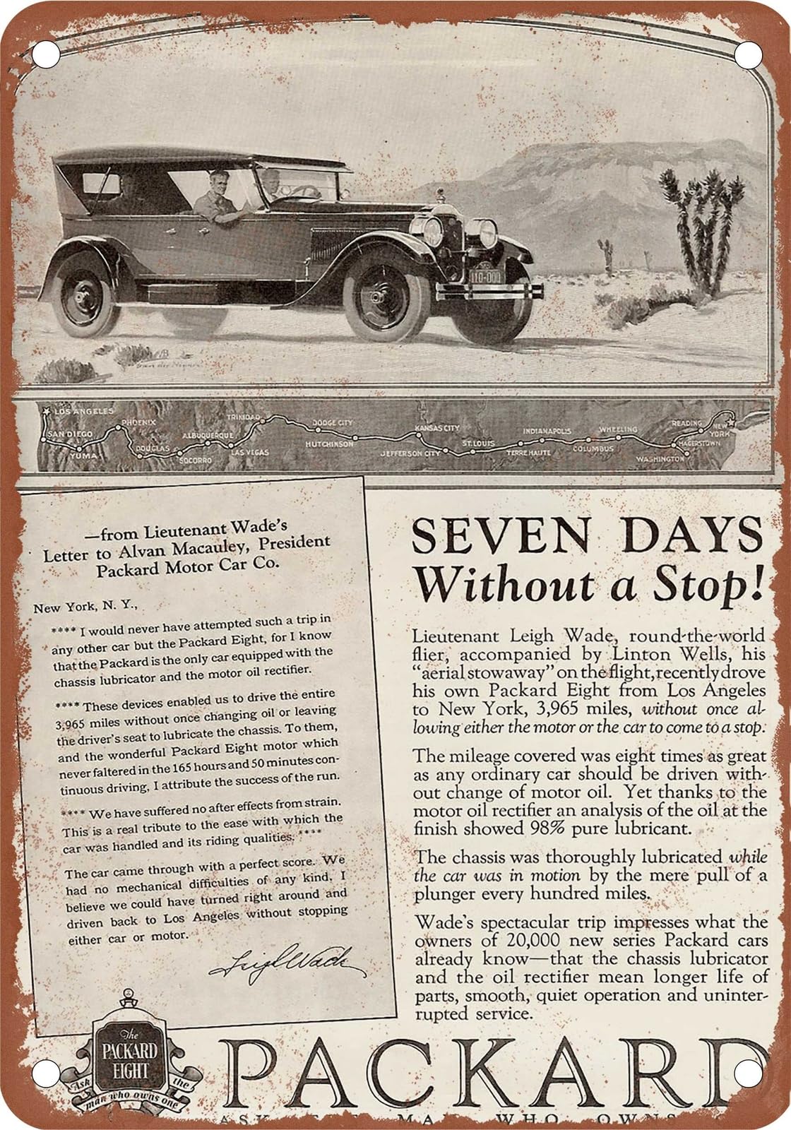 METAL SIGN - 1925 Packard Vintage Ad 06 - Old Retro Rusty Look home decor