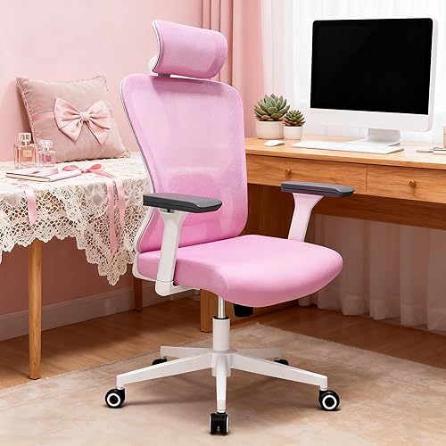 Miniatura 16 de Silla de oficina ergonómica - Silla de oficina de malla de 350LB con lumbar ajustable, silla de escritorio para computadora de respaldo alto