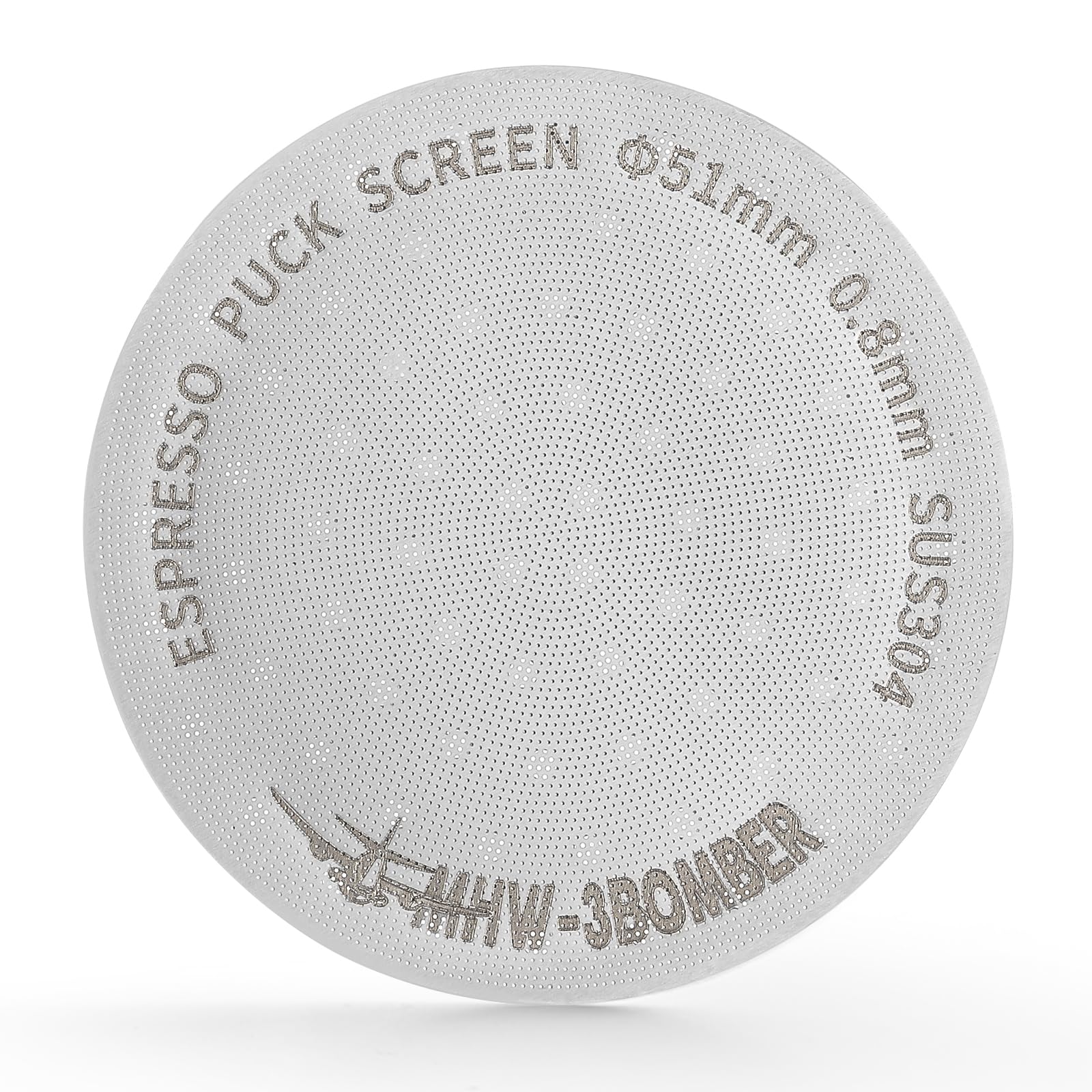 51mm Puck Screen Metal Espresso Puck Screen Reusable Coffee Filter for 51mm Portafilter Basket 0.8mm Thickness FG5580S-OS