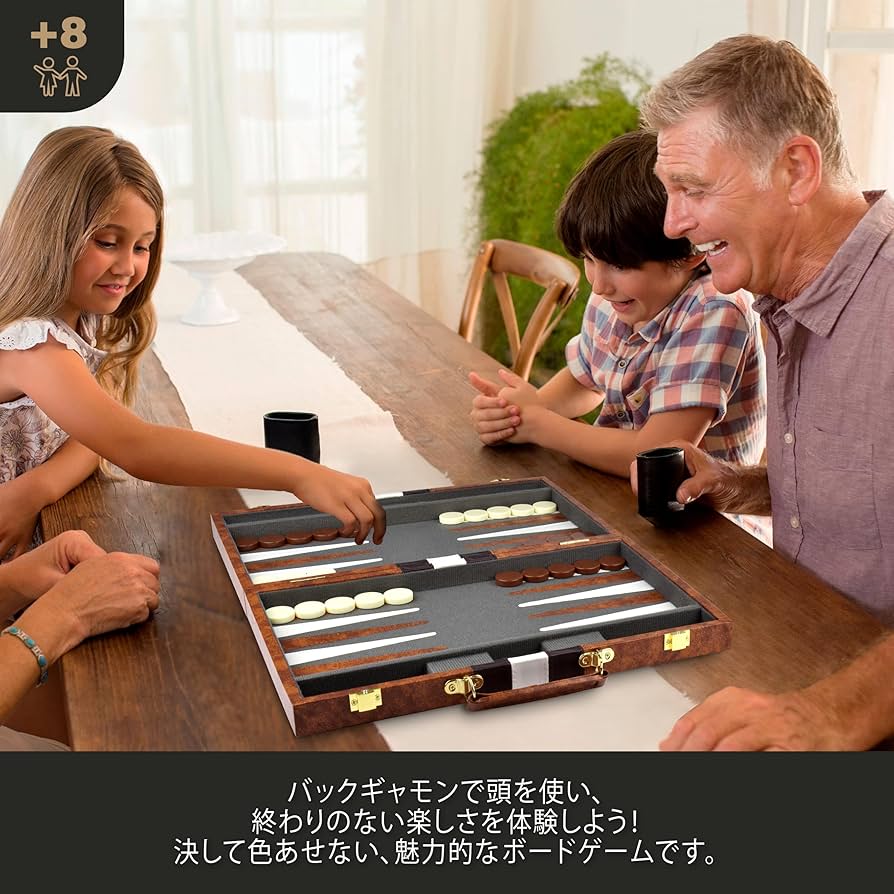 バックギャモン Amazon | 大人向け大型バックギャモンセット – 2人用クラシック