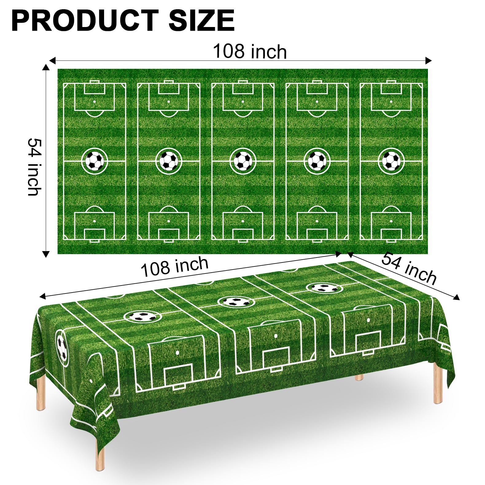 Nappe Jetable Football 274 X 137 Cm - Thème Match Foot Pour Anniversaire Enfant Garçon - Décoration Table Fête