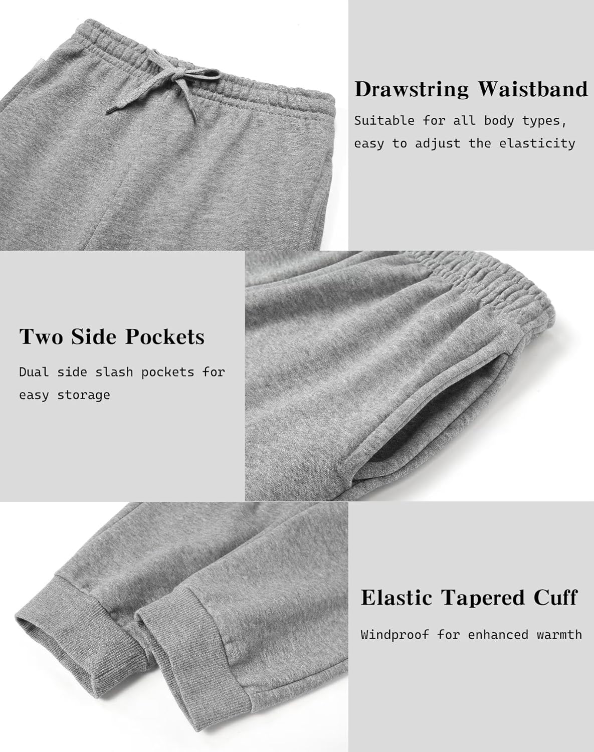 Rolimaka 4 Pcs Boys Sweatpants Soft Fleece Lined Youth Basic Athletic Jogger Pants with Pockets Trousers for Boys