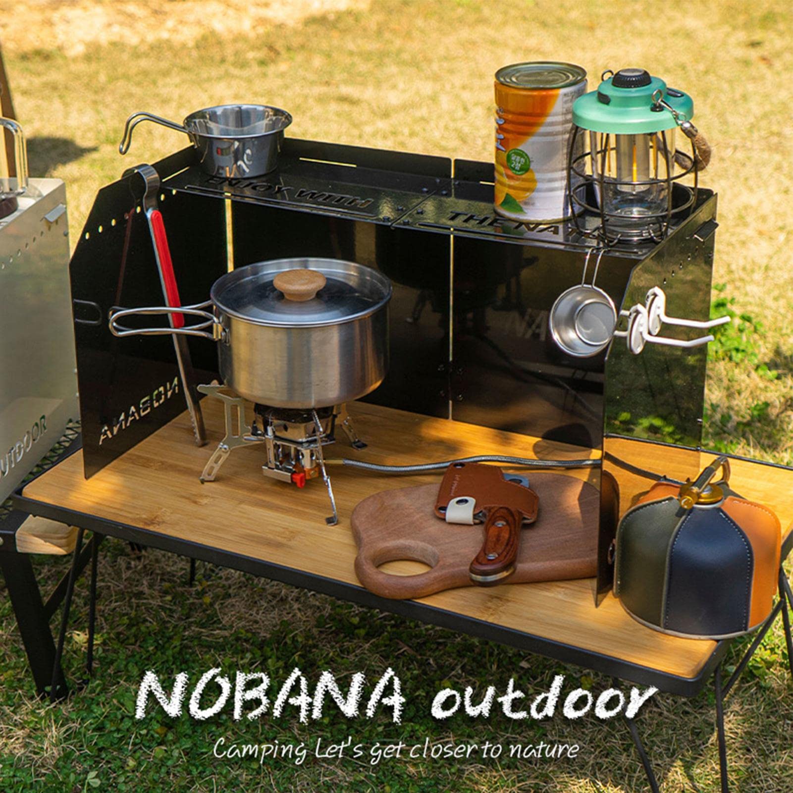 【大人気】折りたたみ式　BBQ　コンロ　防風　多機能　ストーブ　収納袋付き Amazon | 風除板 ウインドスクリーン 大型風防板 燃焼効率向上
