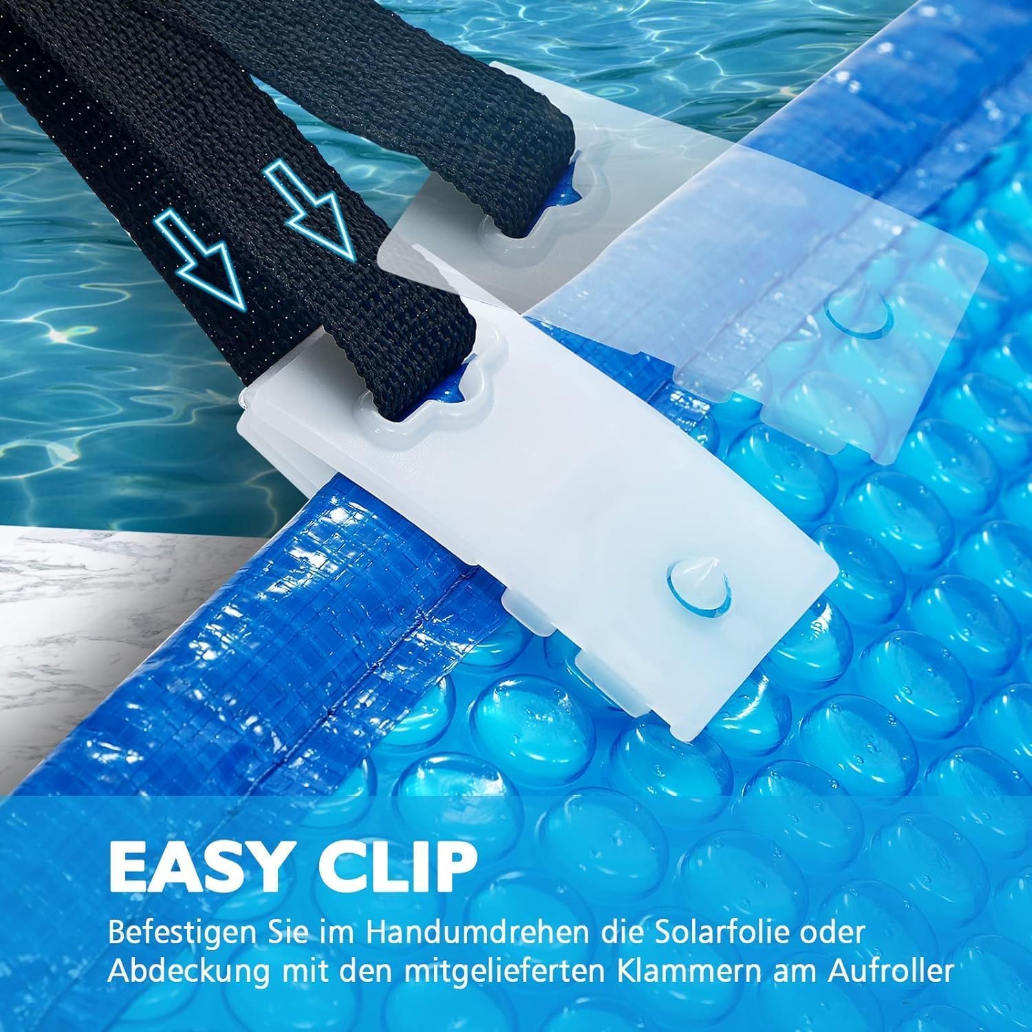ACXIN Pool Aufroller 1,05–6,15 m Verstellbar, Teleskop Aluminium Poolrolle mit Handkurbel für Abdeckplane & Solarfolie
