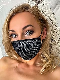 Noir Handmade - Máscara de tela con revestimiento de malla, color negro