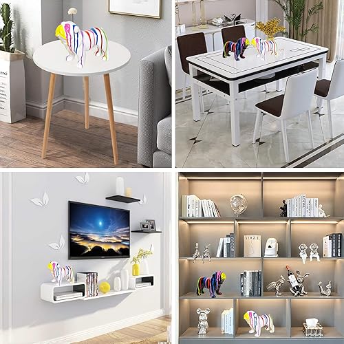 Miniatura 10 de Pour Paint - Estatua de bulldog inglés, escultura de perro, escultura de animal, decoración del hogar para sala de estar, dormitorio, estante de