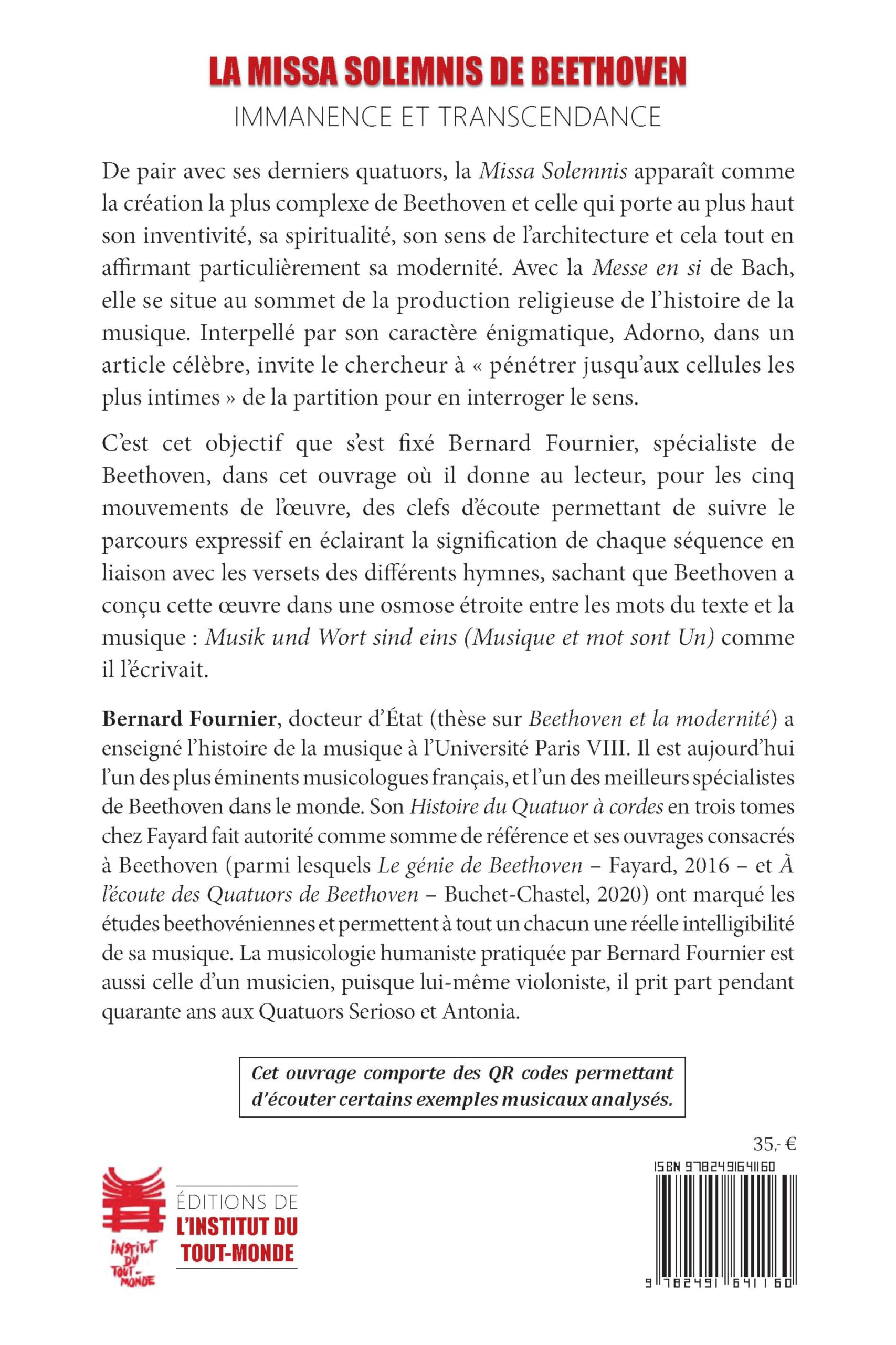 La Missa solemnis de Beethoven; Immanence et transcendance